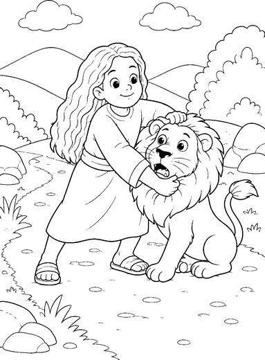 Desenho de Sansão para colorir