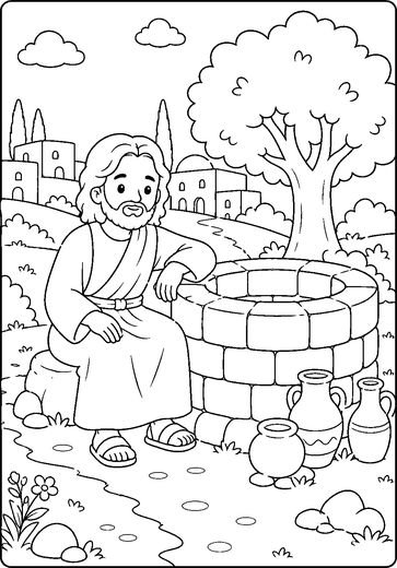 Desenho de A Mulher Samaritana para colorir
