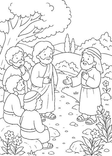 Desenho de A Ressurreição de Lázaro para colorir